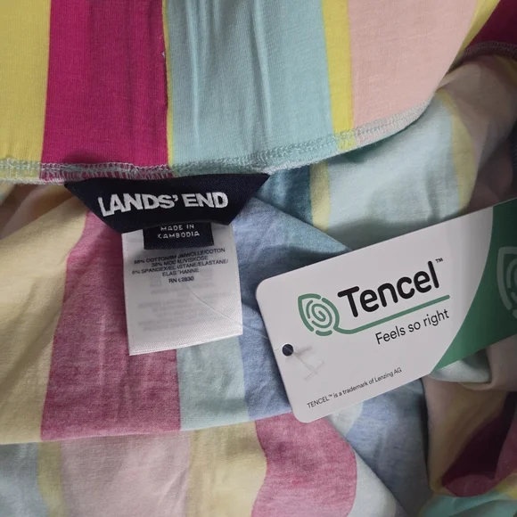 Lands End Rainbow Tencel Soft Flowy Midi Skirt Women's Size 2X - Picture 6 of 8